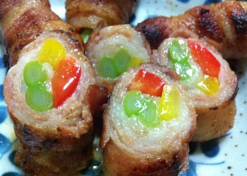 香煎蔬菜猪肉卷