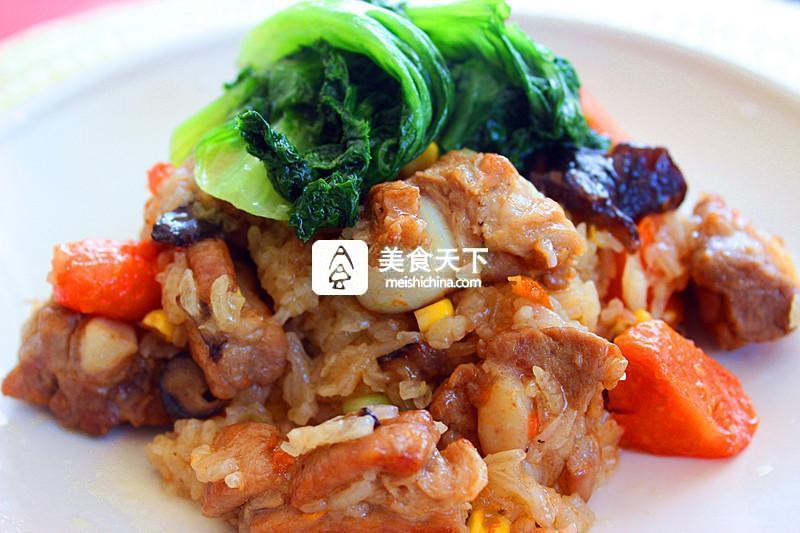 香菇排骨糯米饭的做法