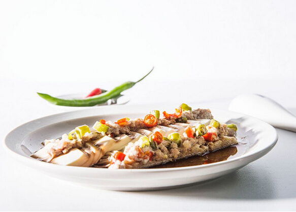 金针菇豉油蒸豆腐