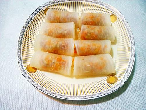 白萝卜肉卷的做法