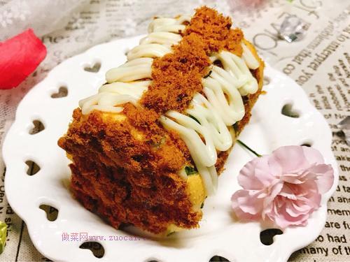 香葱肉松蛋糕卷的做法