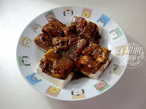 豆腐蒸黑椒排骨的做法步骤5