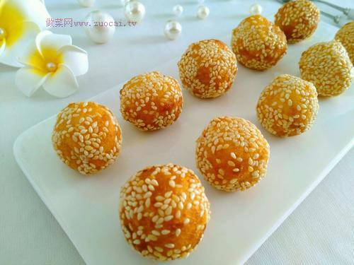 黄金球～南瓜芝麻球的做法