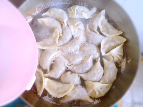 韭菜鸡蛋木耳火腿饺子的做法
